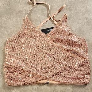 Sequin Cropped Top